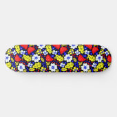 車輪の開花：花鮮やか柄 スケートボード (横)