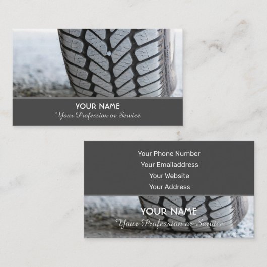 車輪エレガント・タイヤの専門家用名刺 名刺 (正面/裏面)