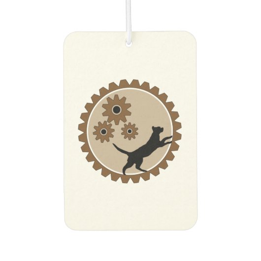 車輪付きの犬かご カーエアーフレッシュナー (正面)