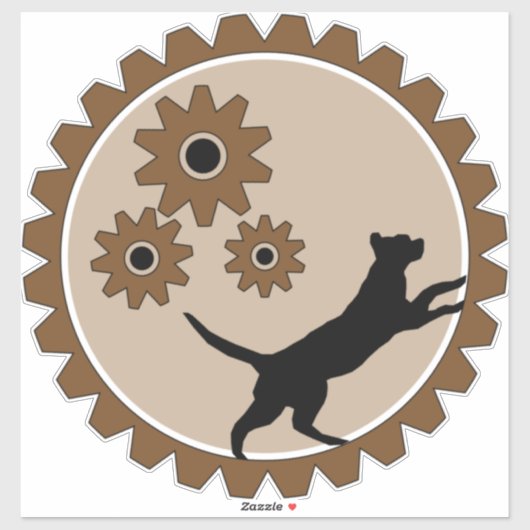 車輪付きの犬かご シール (シート)