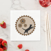 車輪付きの犬かご スタンダードランチョンナプキン (インサイチュ)