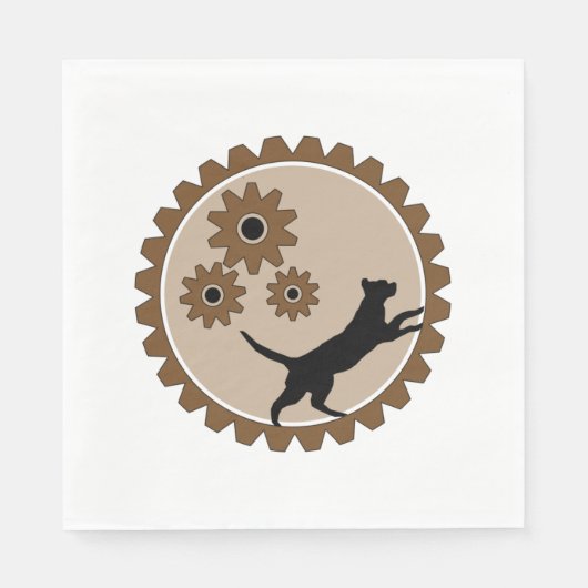 車輪付きの犬かご スタンダードランチョンナプキン (正面)