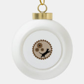 車輪付きの犬かご セラミックボールオーナメント (正面)