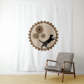 車輪付きの犬かご タペストリー (インサイチュ)