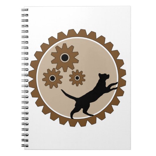 車輪付きの犬かご ノートブック (正面)