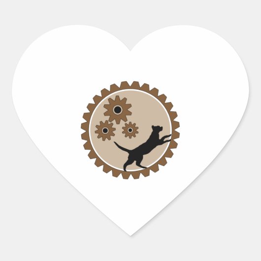 車輪付きの犬かご ハートシール (正面)