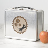 車輪付きの犬かご メタルランチボックス (インサイチュ)