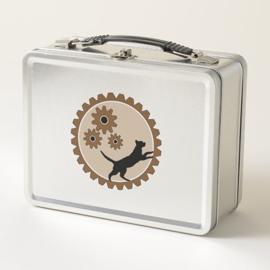 車輪付きの犬かご メタルランチボックス (正面)