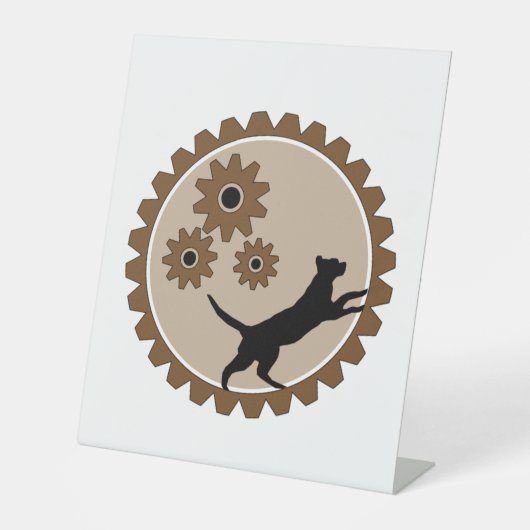 車輪付きの犬かご 台座サイン (正面)