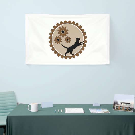 車輪付きの犬かご 横断幕 (トレードショー)