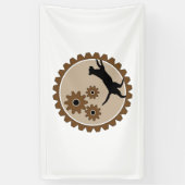 車輪付きの犬かご 横断幕 (縦)