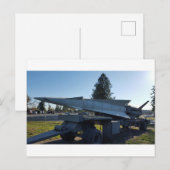 車輪付きトレーラーに搭載された軍用ミサイルランチャー ポストカード (正面/裏面)