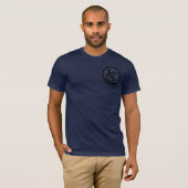 車輪付き武装スカル1 Bl/BkBlue – 米国製 Tシャツ (正面フル)