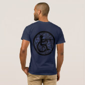 車輪付き武装スカル1 Bl/BkBlue – 米国製 Tシャツ (裏面フル)