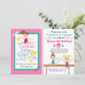 車輪及びカップケーキの体操のパーティの招待状 招待状 (スタンド正面)