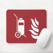 車輪式消火器安全標識 マウスパッド (マウス)
