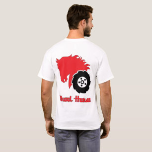 車輪馬の庭のトラクターメンズ基本的な芸術のTシャツ Tシャツ