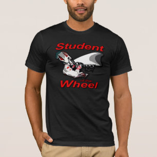 車輪(赤いグラフィック)の学生 Tシャツ
