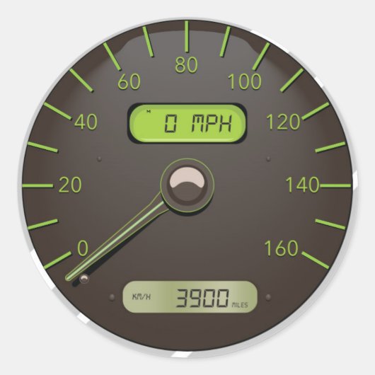 車速度計の漫画 ラウンドシール (正面)