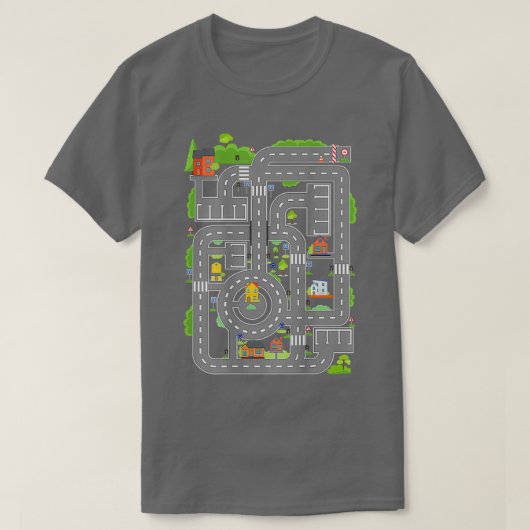 車遊のパパバック遊マット車レーストラックファム Tシャツ (デザイン正面)