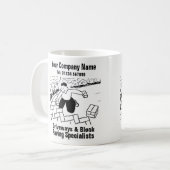 車道とブロック舗装漫画。 コーヒーマグカップ (正面左)