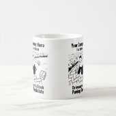 車道とブロック舗装漫画。 コーヒーマグカップ (中央)