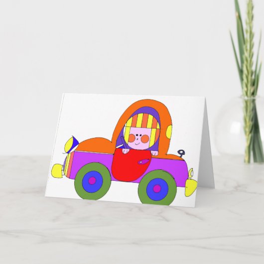 車300dpiのイラストレーターのコピー カード (正面)