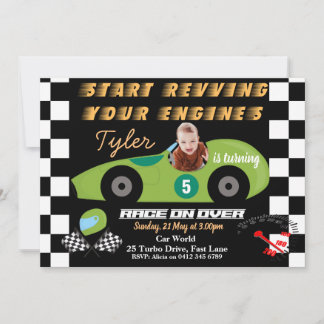 車5位の誕生日ボーイの招待 招待状