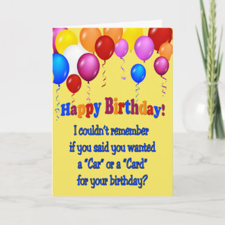 「車」か「カード？」  誕生日カード。 おもしろい カード