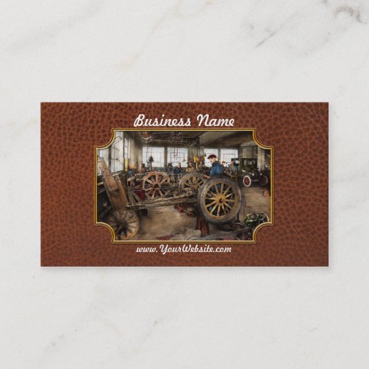 車 – ガレージ – ブルーカラー作業1923 名刺 (正面)