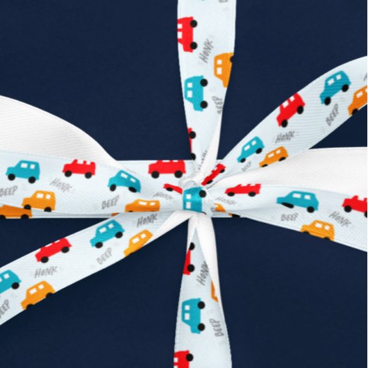 車 キッズ 男の子の誕生日 サテンリボン