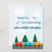 車 キッズ 男の子 誕生日 サンキューカード (正面)