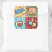 車、ジャージー、サッカー、ドラムキット スクエアシール (バッグ)