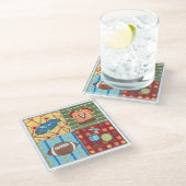 車、ジャージー、フットボールおよびドラムキット ガラスコースター (アングル)