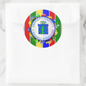 車,トラック,トラクター少年の誕生日シール ラウンドシール (バッグ)