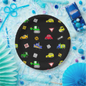 車、トラック、交通シンボルや象徴少年の誕生日パーティー ペーパープレート (パーティー)