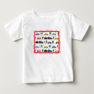 車、トラック、救急車、タクシーベビー幼児Tシャツ ベビーTシャツ