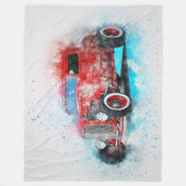 車 フリースブランケット (正面)