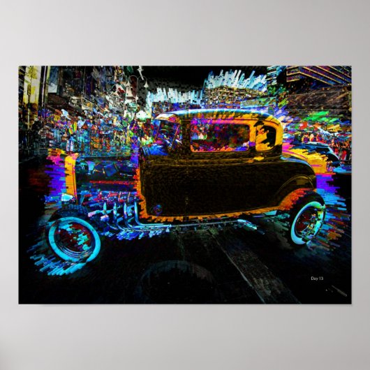 車、ホットナイト威厳がある、レノ ポスター (正面)