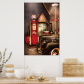 車 – ホワイトフラッシュガソリン ポスター (キッチン)