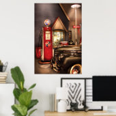 車 – ホワイトフラッシュガソリン ポスター (ホームオフィス)