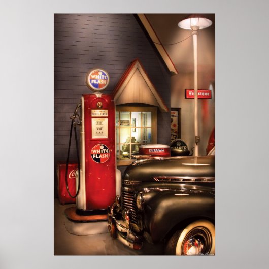車 – ホワイトフラッシュガソリン ポスター (正面)