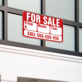 車、ボート、トラック、家の販売標識 横断幕 (ビルの外側)