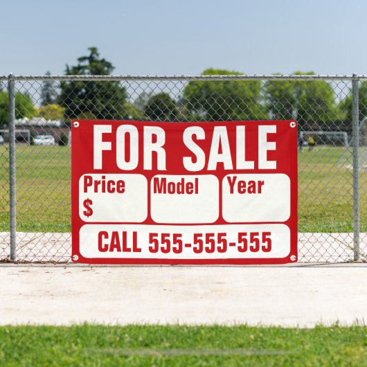 車、ボート、トラック、家の販売標識 横断幕 (インサイチュ)