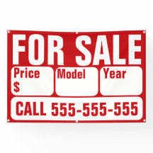 車、ボート、トラック、家の販売標識