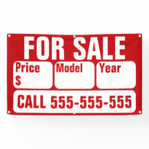 車、ボート、トラック、家の販売標識