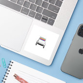 車+虹 シール (ノートパソコンとiPhone)