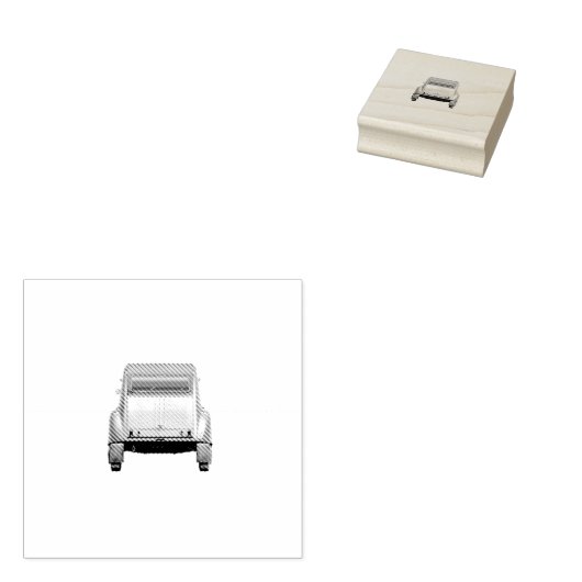 車+虹 ラバースタンプ (押印)