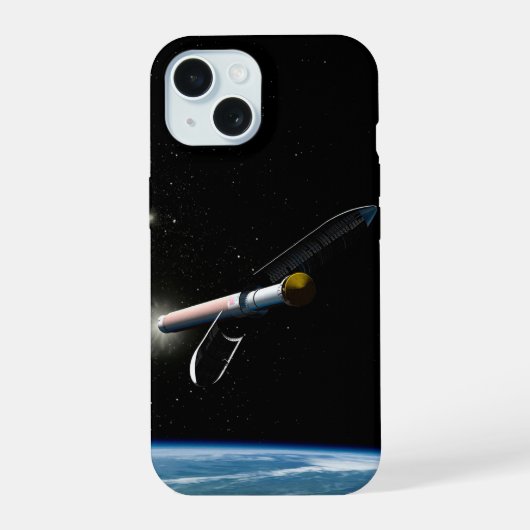 軌道上のアトラスV541ロケット iPhone 15ケース (裏面)