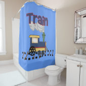 軌道上のキッズ輸送機関車の列車 シャワーカーテン (インサイチュ)